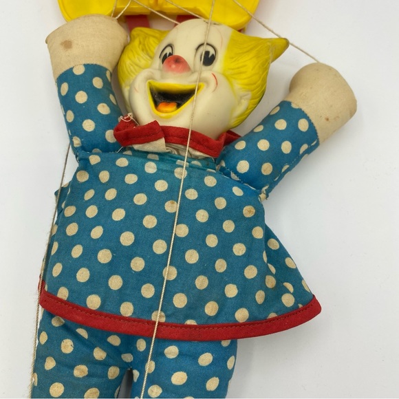 Knickerbocker Bozo The Clown Marionette 12 Inch String Puppet Vintage Toy Blue - Picture 5 of 7